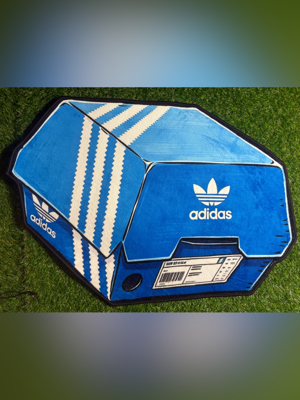 Adidas soft cute floor mat blue and white